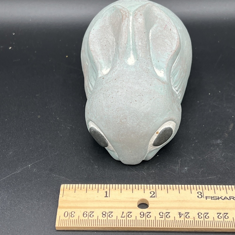 Vintage Isabel Bloom Bunny Concrete Sculpture Signed Rabbit Easter 4" - Picture 6 of 7